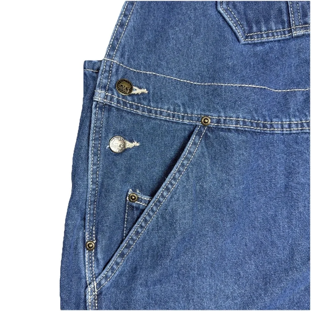 Berne‎ B910SWD Mens Utility Outdoor Bib Overalls Dark Wash Denim 44x30